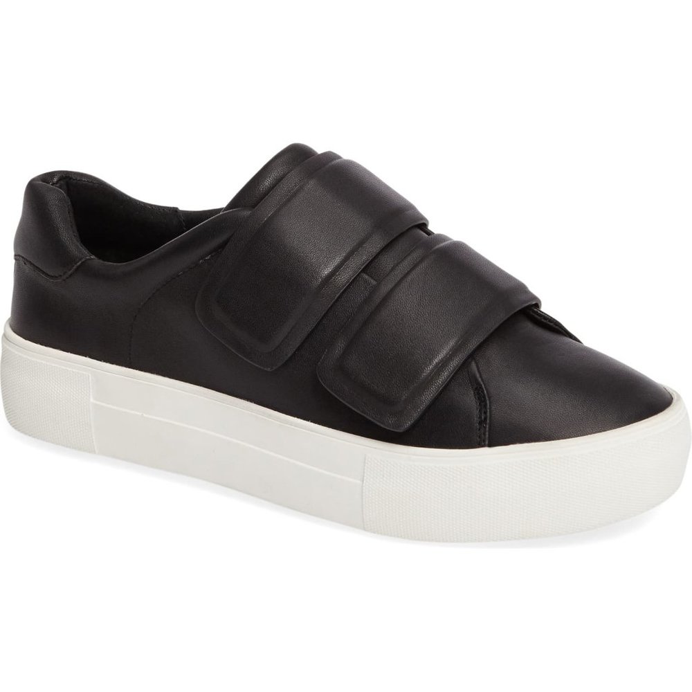 J Slides Adelynn Black Leather 8.5